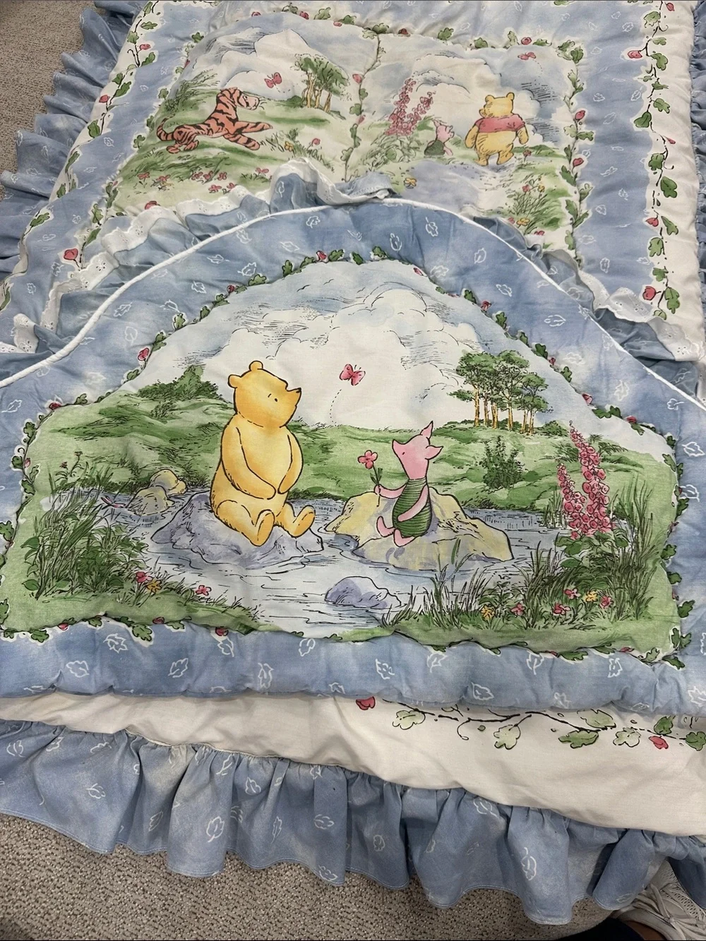 Classic Winnie the Pooh Blue Printed Comforter - Pooh & Piglet